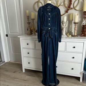 Seven for All Mankind Dark Blue Denim Jumpsuit XS
